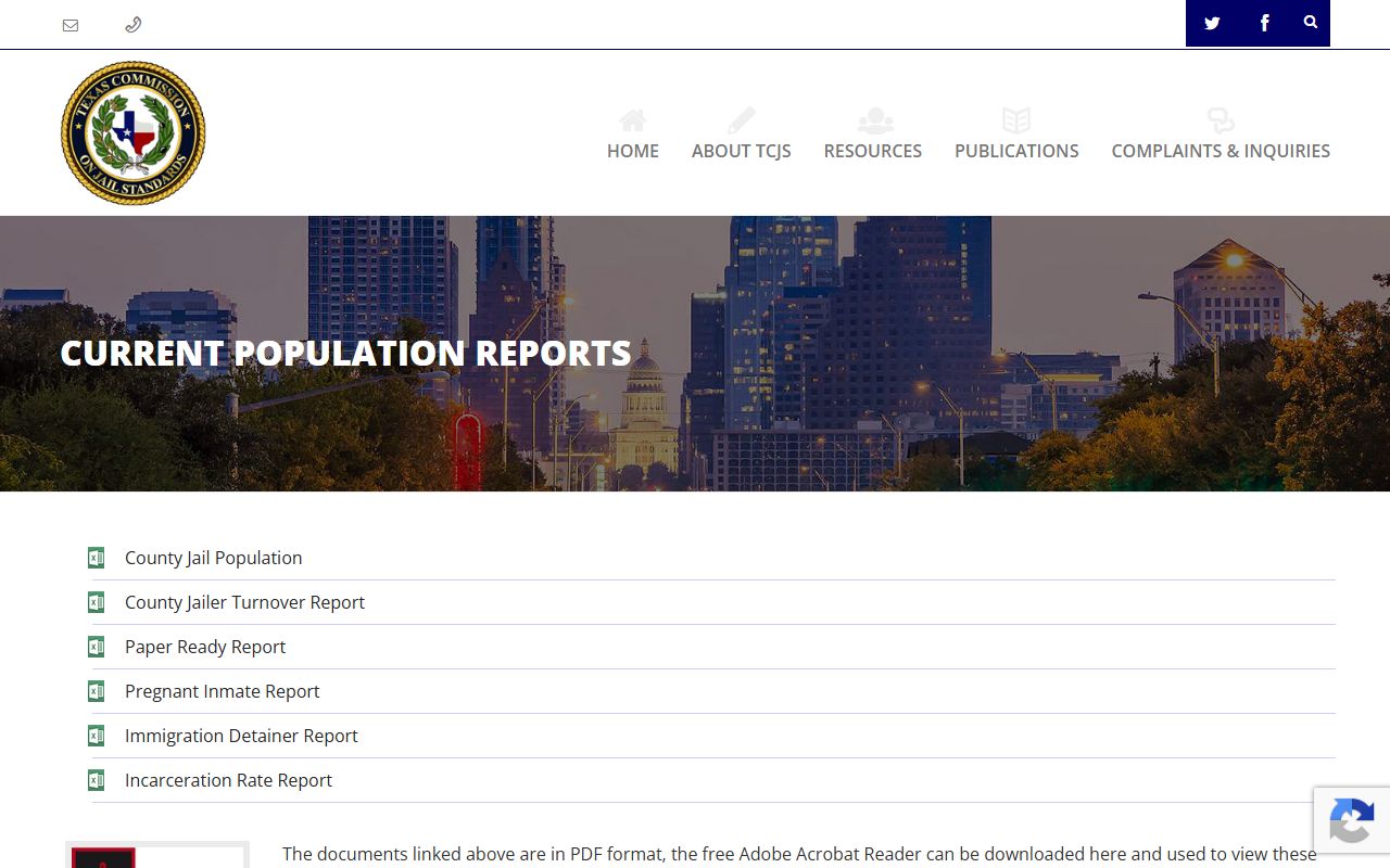 Texas TCJS population reports for Garza County inmate population
